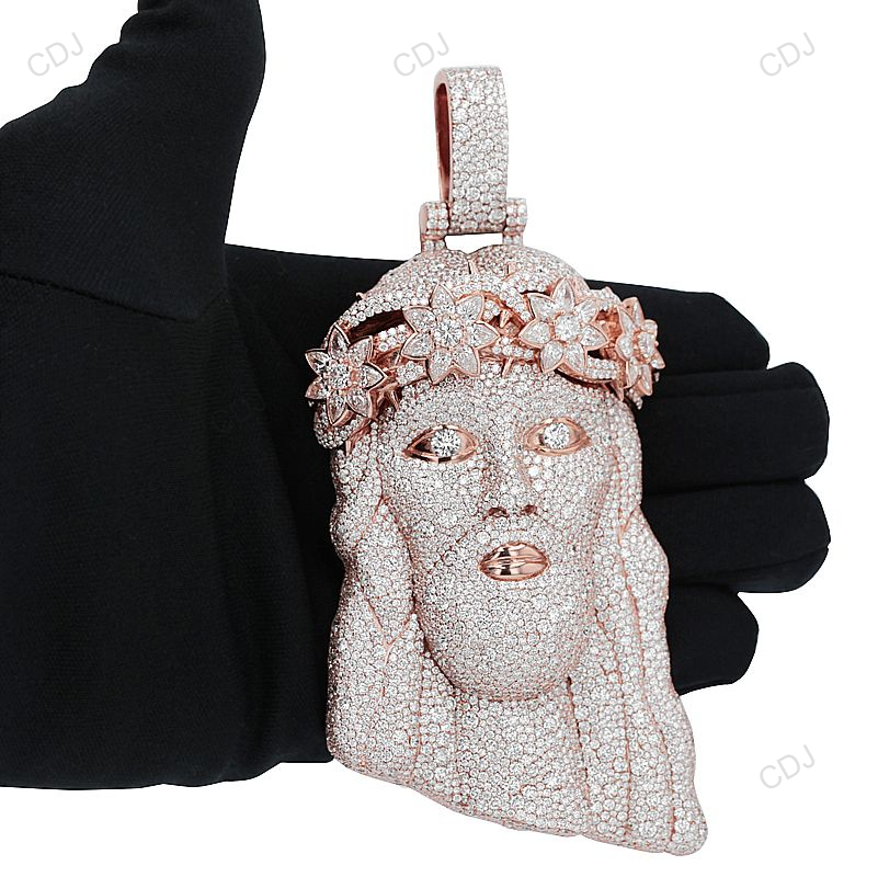 59.17 CTW Iced Out Lab Grown Diamond Unique Jesus Pendant hip hop jewelry CustomDiamJewel
