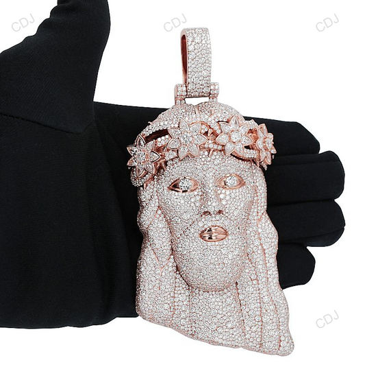 59.17 CTW Iced Out Lab Grown Diamond Unique Jesus Pendant hip hop jewelry CustomDiamJewel