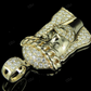 Lab Grown Diamond Yellow Gold Jesus Cuban Link Crown Pendant hip hop jewelry CustomDiamJewel