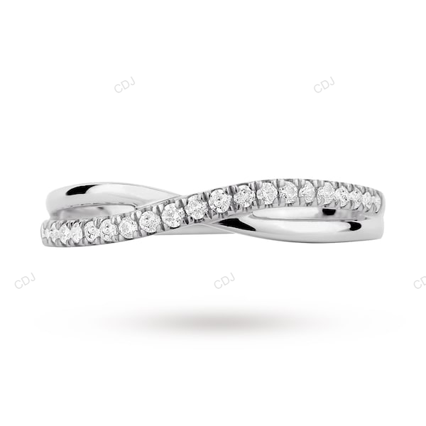 White Solid Gold Lab Grown Diamond Wedding Band