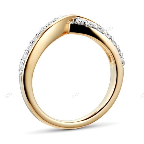 Two Tone Lab Grown Diamond Wedding Band For Women