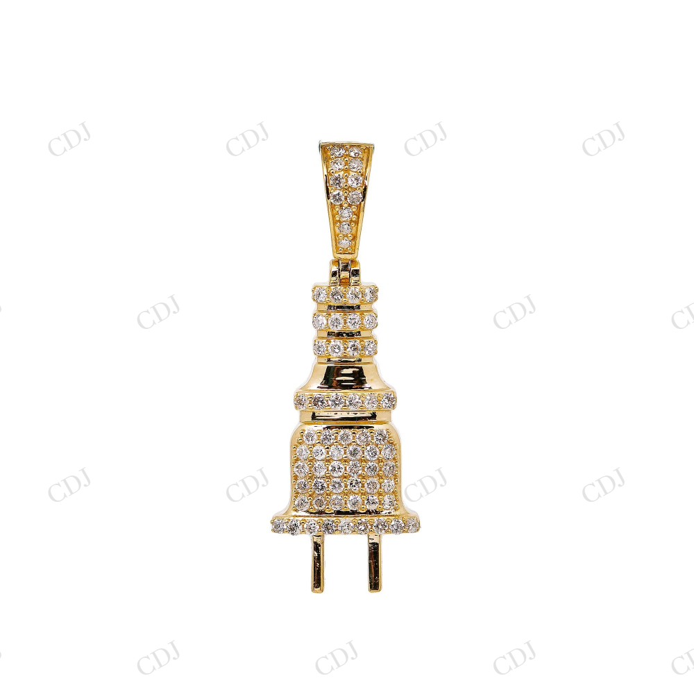 1.5" 925 Sterling Silver Moissanite Hip Hop Plug Pendant Hip Hop Pendent customdiamjewel