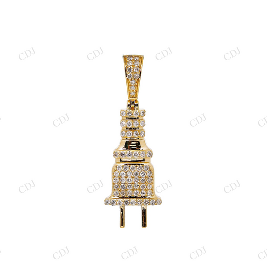 1.5" 925 Sterling Silver Moissanite Hip Hop Plug Pendant Hip Hop Pendent customdiamjewel