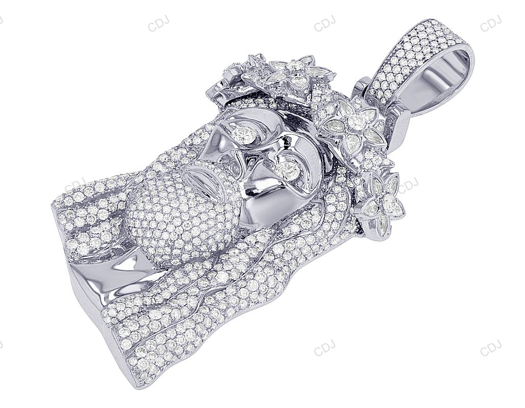 16.50 CTW VVS Lab Grown Diamond Iced Out Gold Jesus Pendant hip hop jewelry customdiamjewel