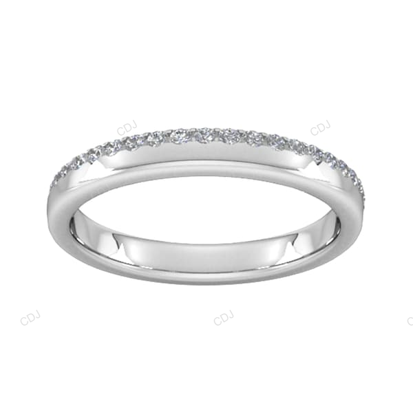 White Gold Handmade CVD Diamond Wedding Band