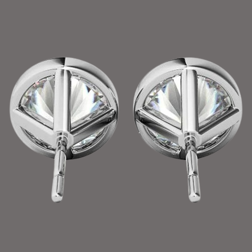 Yellow Gold Bezel Set Lab Grown Diamond Earrings