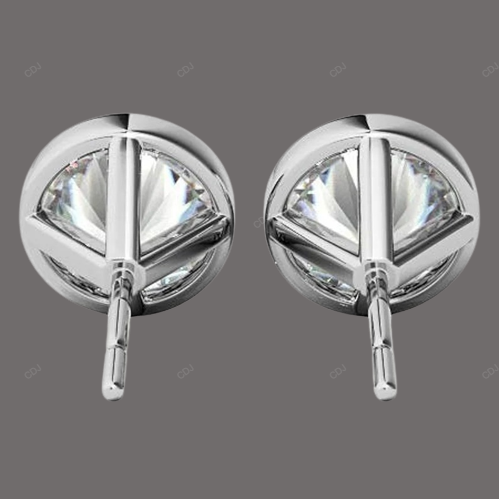 Yellow Gold Bezel Set Lab Grown Diamond Earrings customdiamjewel