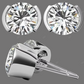White Half Bezel Set Lab Grown Diamond Earrings