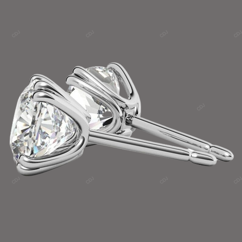 White Gold Lab Grown Diamond Stud Earring For Everyday
