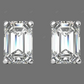 Yellow Gold Emerald Cut Lab Created Diamond Earrings
