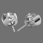 White Half Bezel Set Lab Grown Diamond Earrings