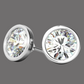 Yellow Gold Bezel Set Lab Grown Diamond Earrings