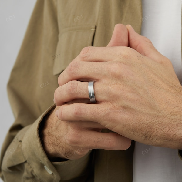 Flush Setting Lab Grown Diamond Wedding Band For Men