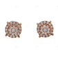Rose Gold Lab Grown Diamond Floral Cluster Stud Earrings