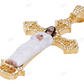 Enamel Cross Jesus CVD Diamond Yellow Gold Pendant hip hop jewelry CustomDiamJewel