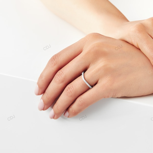 White Gold Lab Created Wedding Band For Every Day
