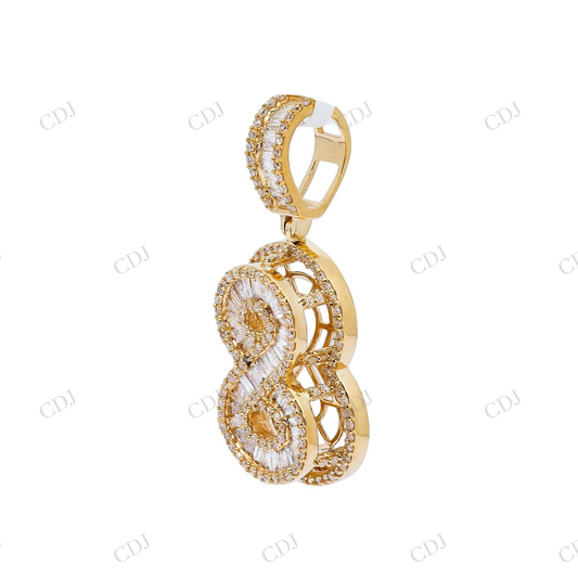 925 Silver Moissanite 8 Number pendant Hip Hop Pendent customdiamjewel
