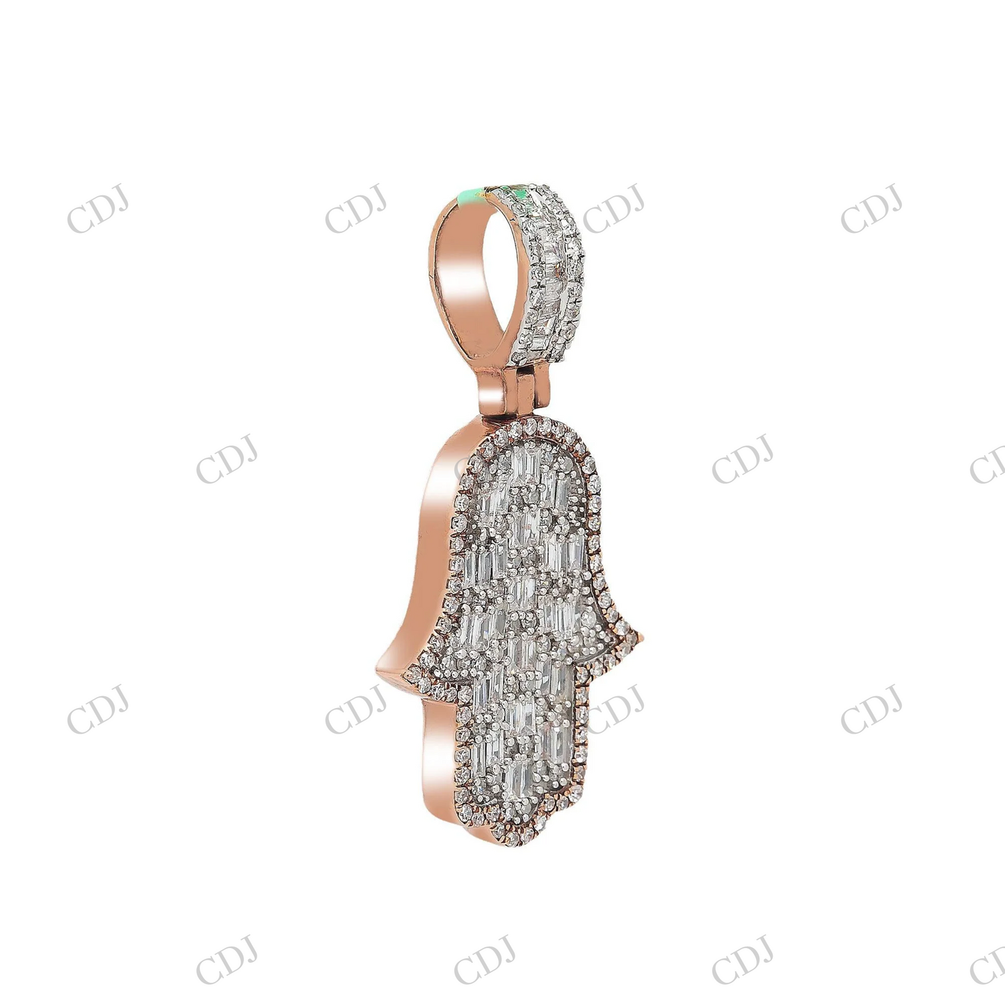 Hip Hop Baguette 925 Silver Hamsa Pendant Hip Hop Pendent customdiamjewel