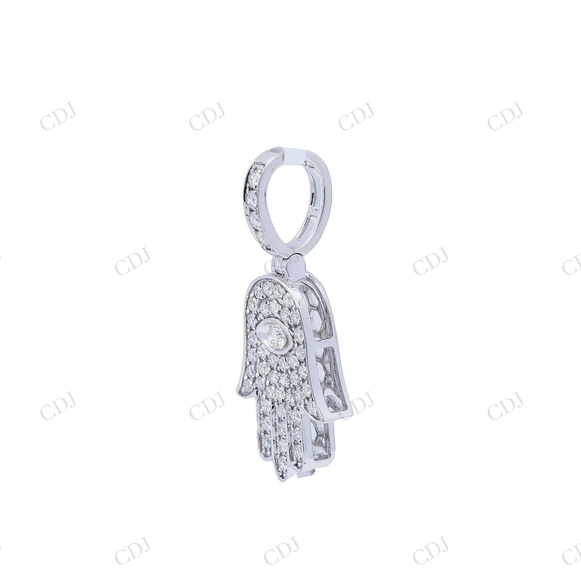 Hip Hop Style Luxury Hamsa Hand 925 Silver Pendant Hip Hop Pendent customdiamjewel