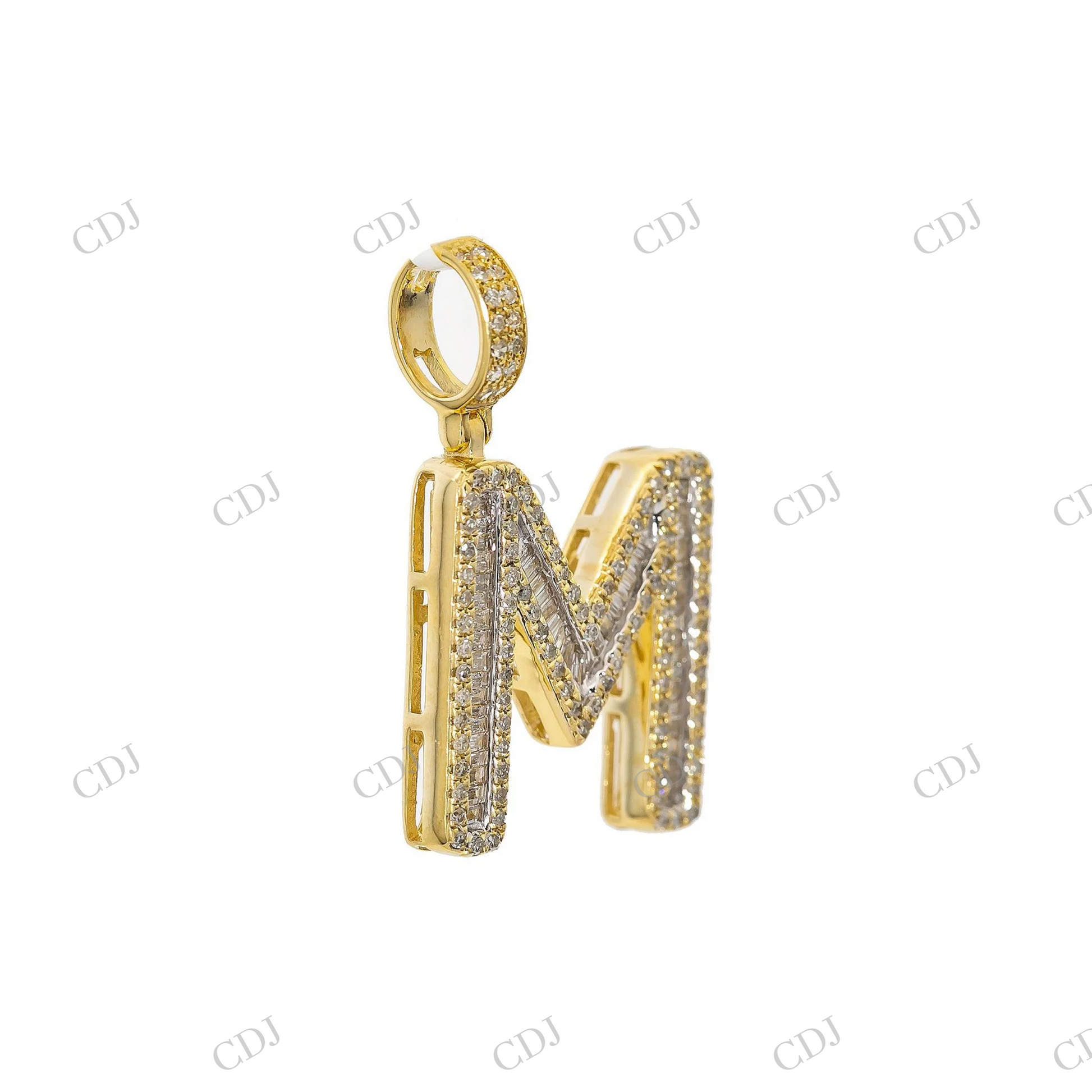 Custom Initial M 925 Silver Moissanite Pendant Hip Hop Pendent customdiamjewel