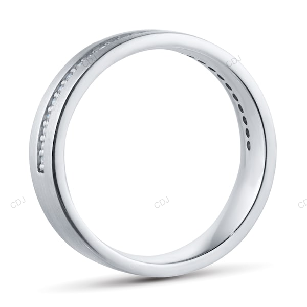 White Gold Lab Grown Diamond Wedding Band Gift For Women