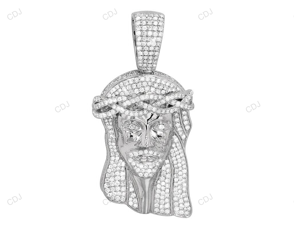 Lab Grown Diamond Gold Jesus Iced Out Handmade Pendant hip hop jewelry CustomDiamJewel