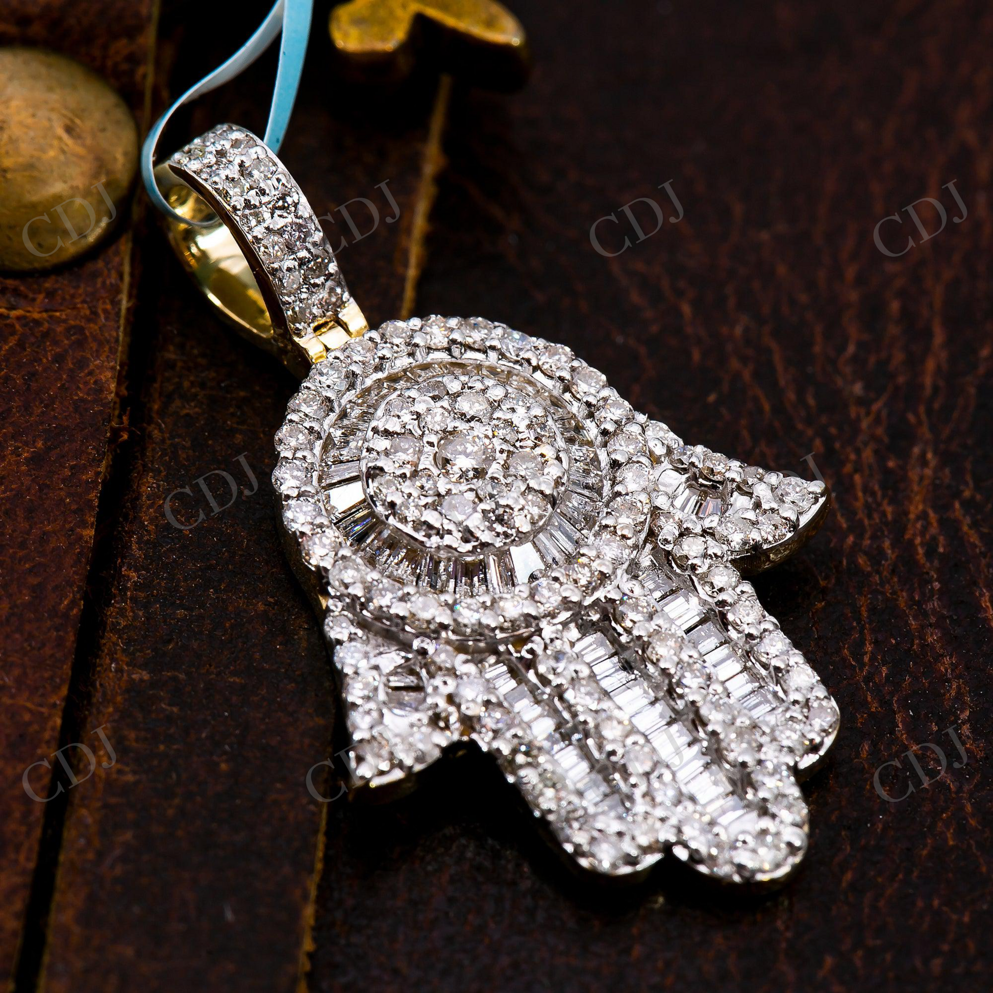 Religious Hamsa 925 Silver Moissanite Hip Hop Jewelry Pendant Hip Hop Pendent customdiamjewel