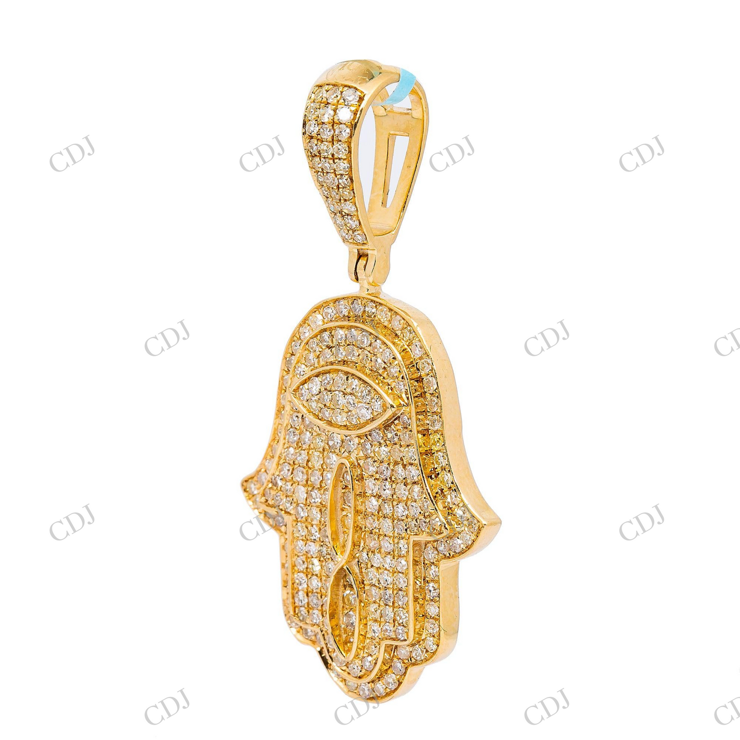 Hamsa Hand Silver Moissanite Pendant Hip Hop Pendent customdiamjewel