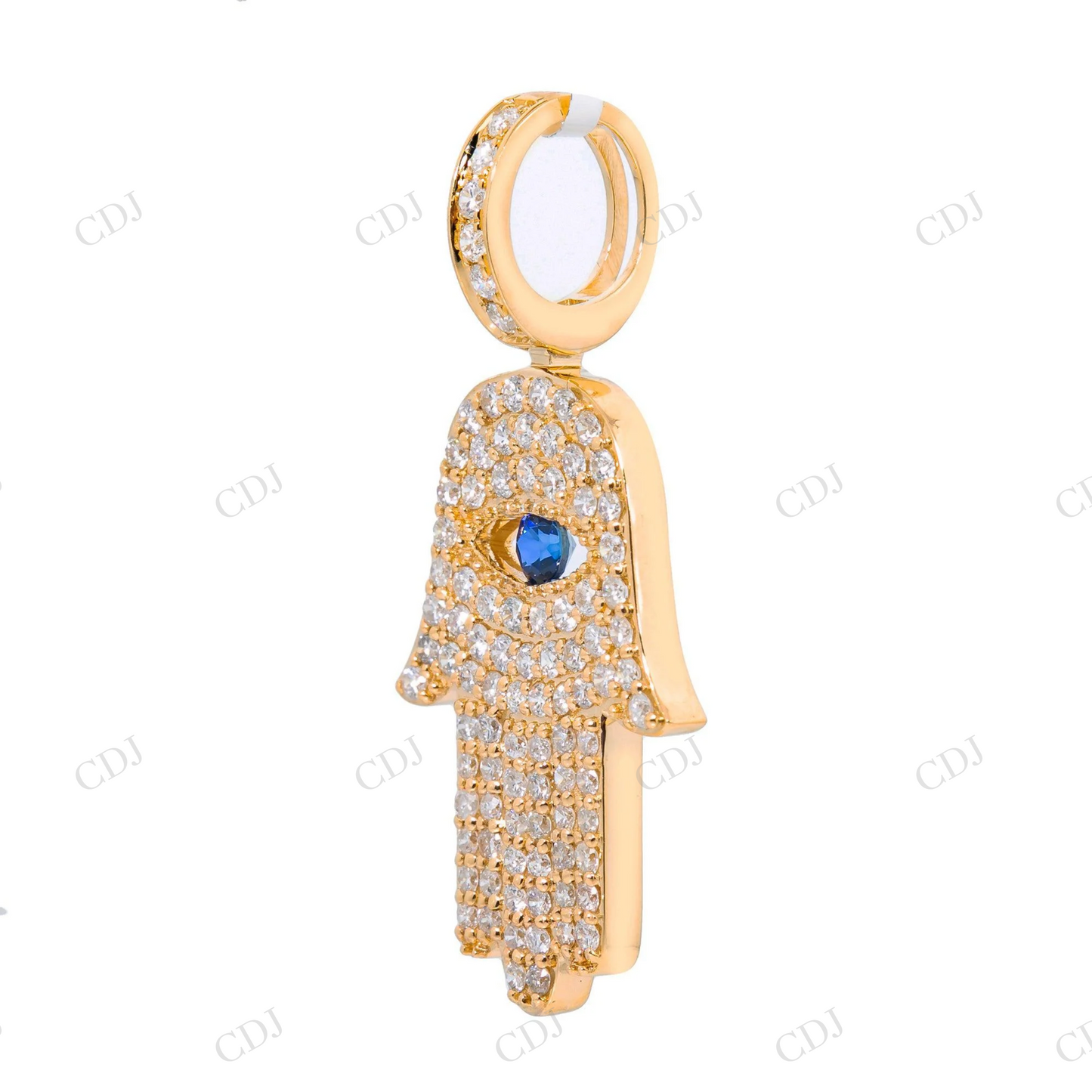 Iced Out Hamsa Hand Evil Eye 925 Silver Moissanite Pendant Hip Hop Pendent customdiamjewel