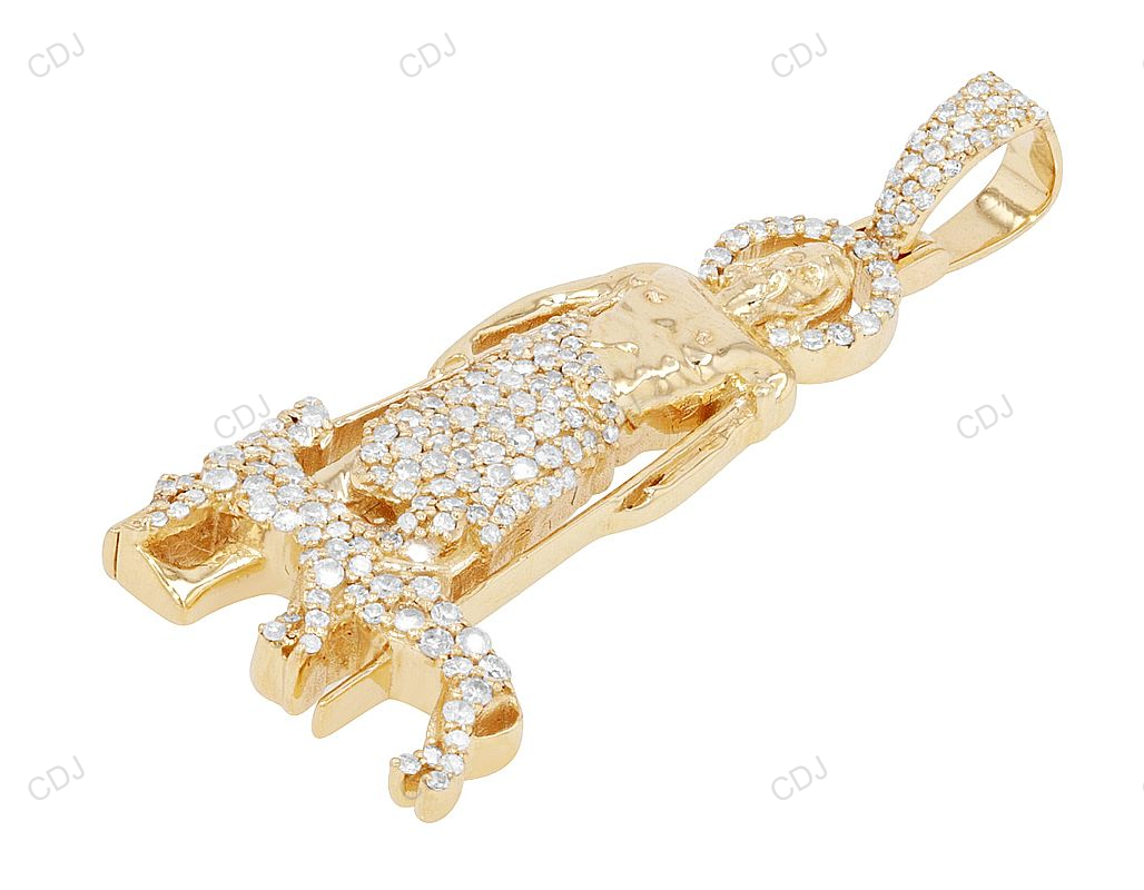 Saint Lazarus Lab Grown Diamond Yellow Gold Designer Pendant hip hop jewelry CustomDiamJewel