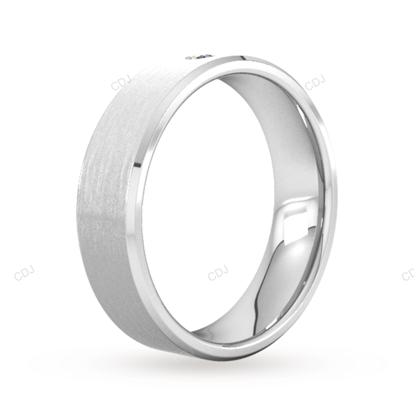 Lab Grown Diamond Flush Setting Gold Wedding Band