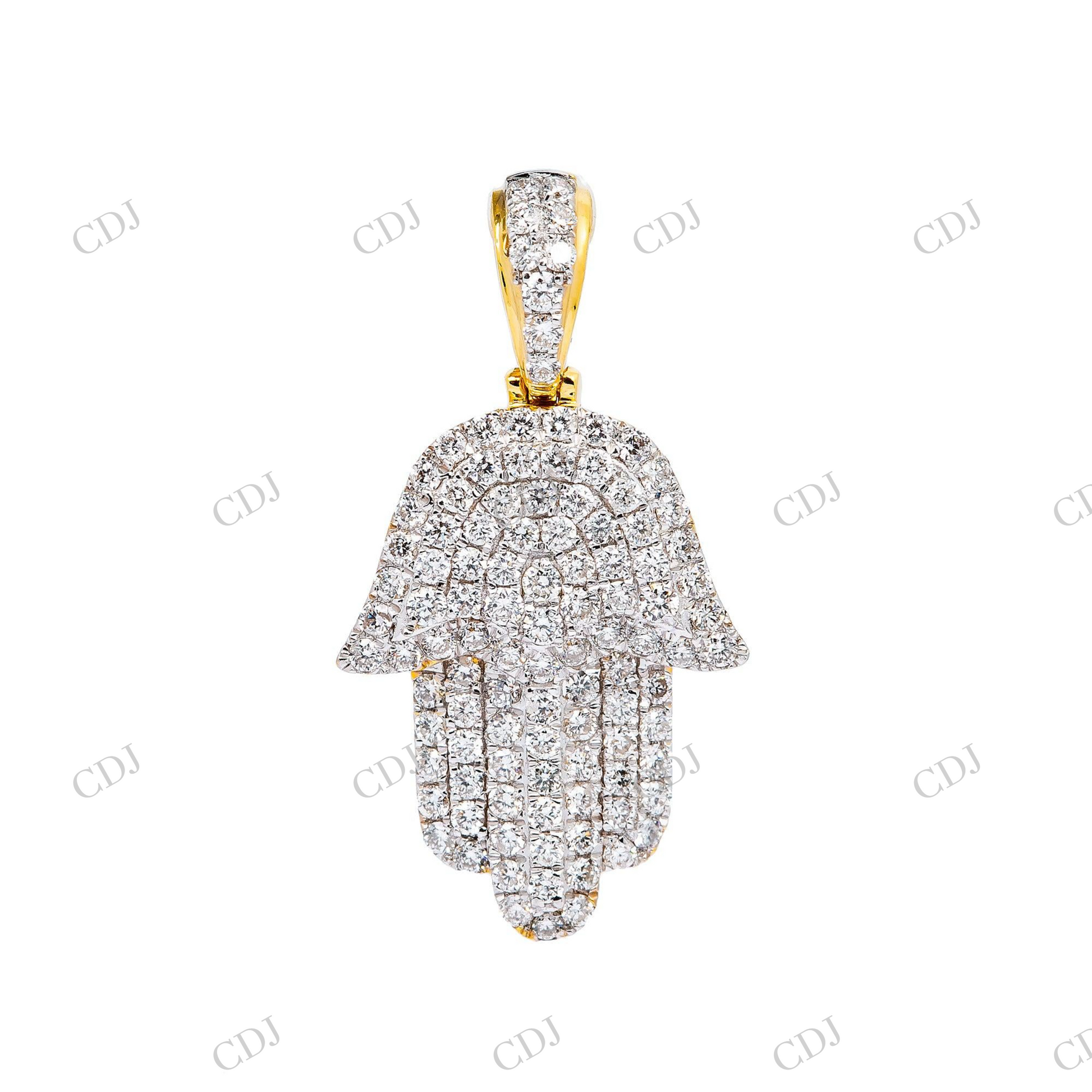 Fully Iced Out Moissanite 925 Silver Hamsa Pendant Hip Hop Pendent customdiamjewel
