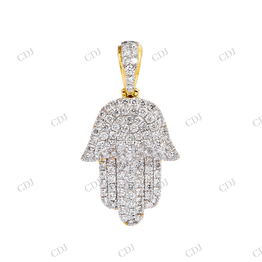 Fully Iced Out Moissanite 925 Silver Hamsa Pendant Hip Hop Pendent customdiamjewel