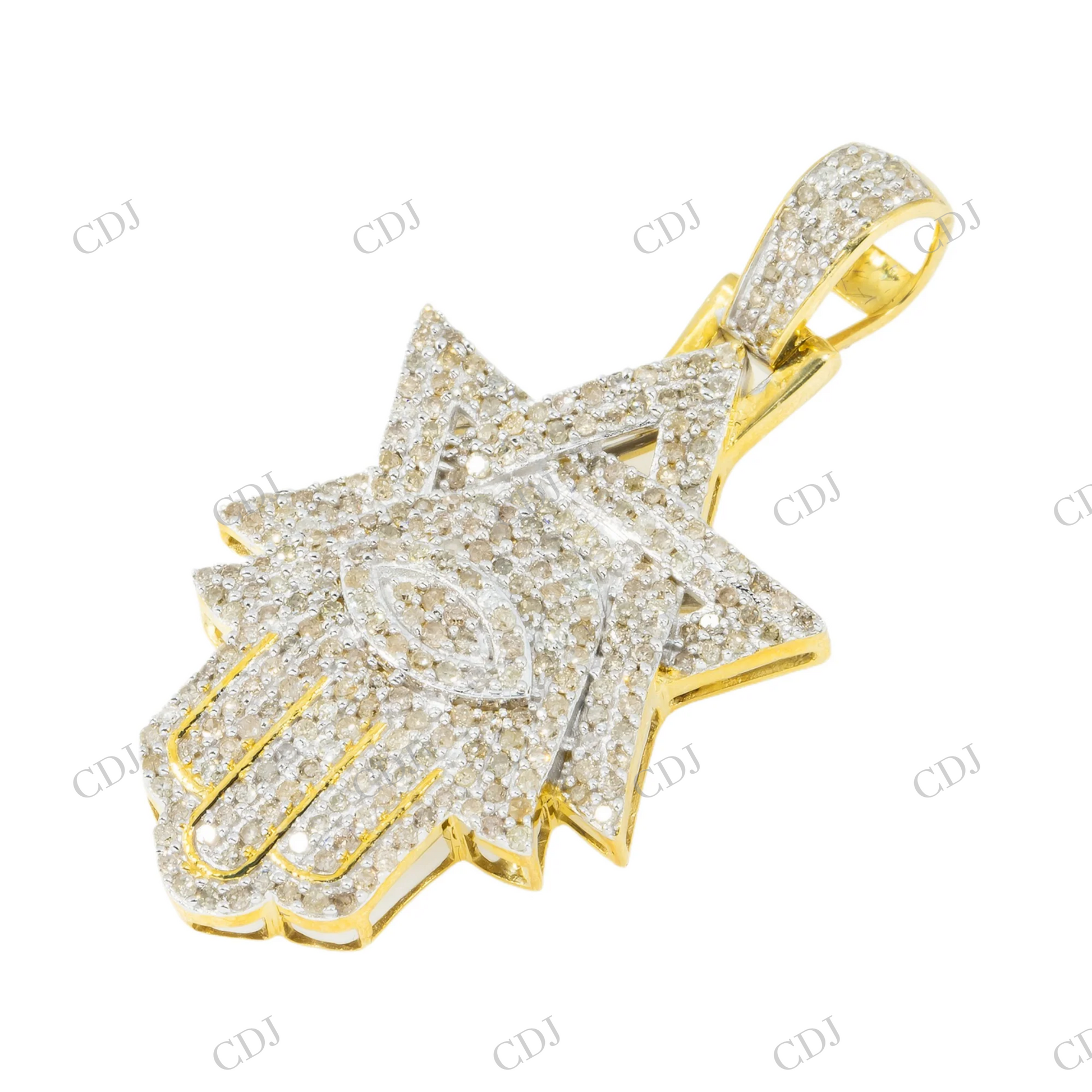 Hamsa Star 925 Silver Moissanite Pendant Hip Hop Pendent customdiamjewel