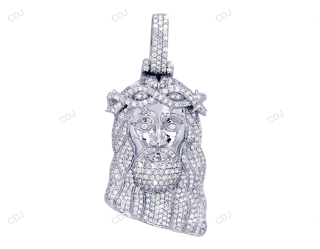 3.0 CTW Crown Of Thorn CVD Gold Jesus Pendant hip hop jewelry CustomDiamJewel