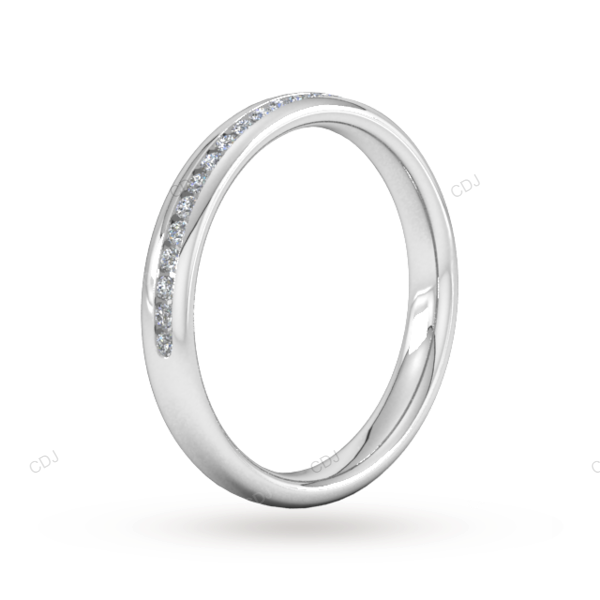 White Gold Lab Created Handmade Luxury Wedding Band