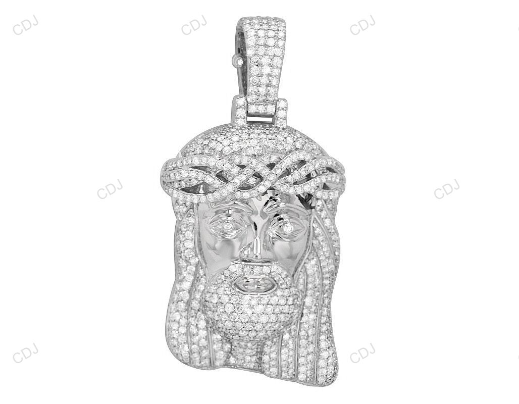 Crowned Jesus Head Lab Grown Diamond Gold Customize Pendant hip hop jewelry CustomDiamJewel