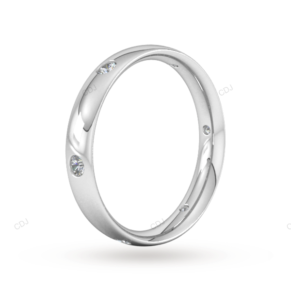 Lab Created Diamond Solid Gold Wedding Band