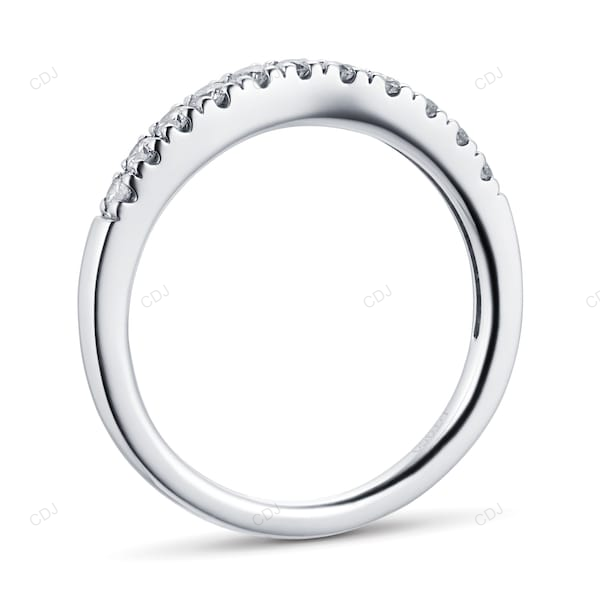 White Gold CVD Diamond Handmade Wedding Band