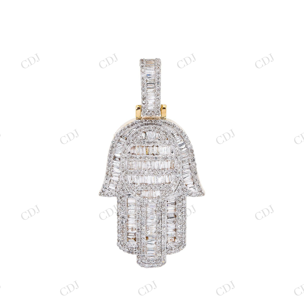 Iced Out 925 Silver Moissanite Hamsa Pendant Hip Hop Pendent customdiamjewel