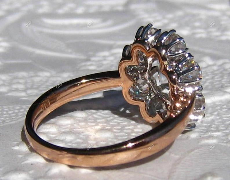 10K Rose Gold 2.13 CTW Lab-Grown Diamond Halo Engagement Ring