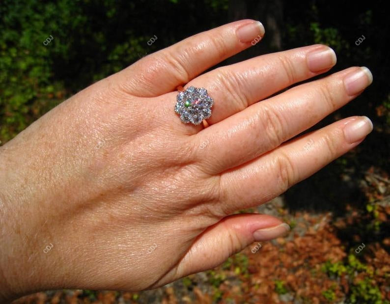 10K Rose Gold 2.13 CTW Lab-Grown Diamond Halo Engagement Ring
