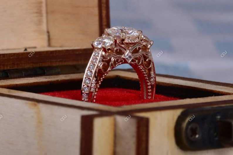 14K Rose Gold 1.30 CTW Lab-Grown Milgrain Engagement Ring