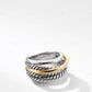 Two-Tone Sterling Silver and Yellow Gold Twisted Rope Spinner Ring