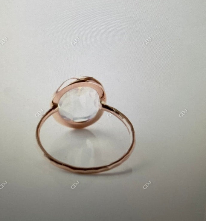 10k Yellow Gold Lab-Grown Diamond Bezel Set Engagement Ring