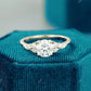 0.60 CTW Round Cut Lab-Grown Marquise Side Stone Engagement Ring