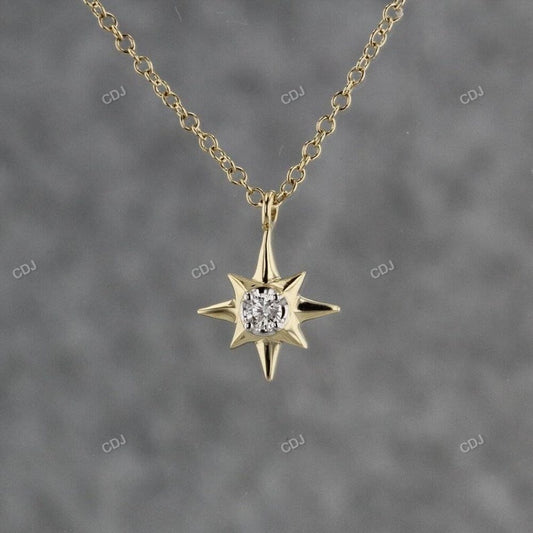 0.84ctw 10k White Gold Starburst CVD Diamond Pendant