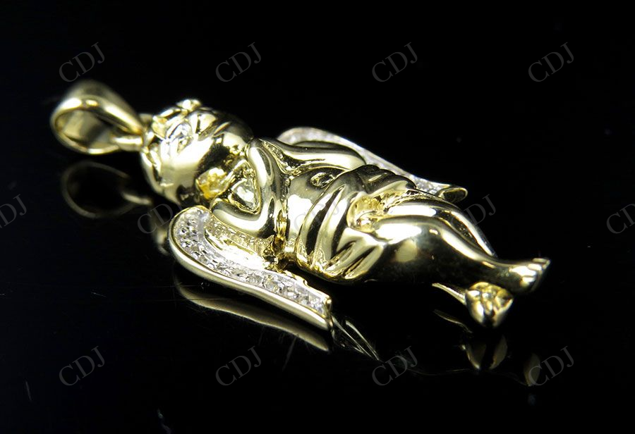 0.10 CTW VVS Moissanite Praying Angel Charm pendant Hip Hop Pendent CustomDiamJewel