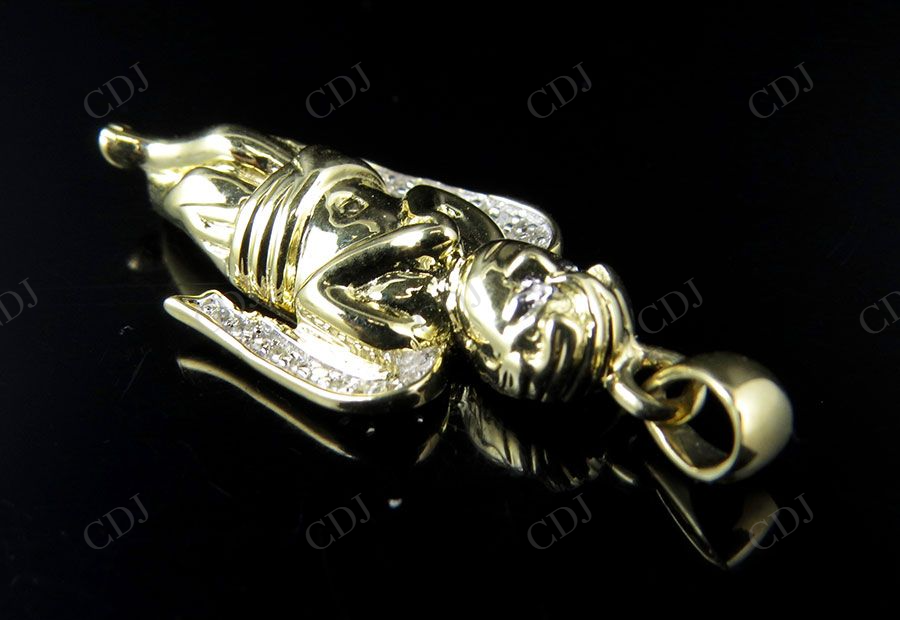 0.10 CTW VVS Moissanite Praying Angel Charm pendant Hip Hop Pendent CustomDiamJewel
