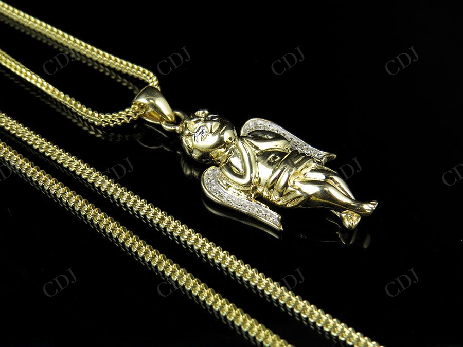 925 Sterling Silver Moissanite Praying Angel Pendant Hip Hop Pendent CustomDiamJewel